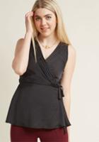 Modcloth Chic Sophistication Sleeveless Top In Black In 2x
