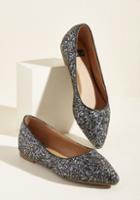 Modcloth Automatic Admiration Glitter Flat In Silver In 10