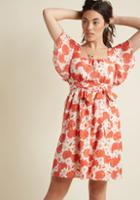 Modcloth Flutter Sleeve Cotton A-line Dress With Pockets In Apples In 1x
