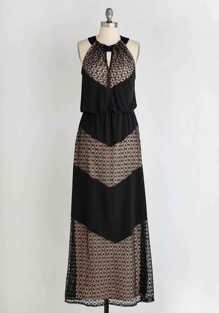 Modcloth Rare And Remarkable Maxi Dress In Lines In 16w