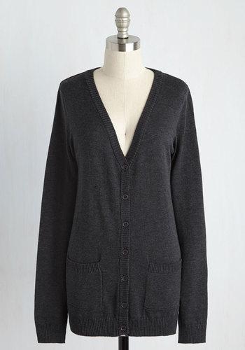 Have A Good Knit Cardigan In Charcoal In Xs