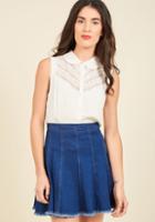 Modcloth Winsome In The Willows Sleeveless Top In Ivory In 4x