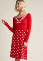 Blutsgeschwister Blutsgeschwister Sailor Way Sweater Dress In Red In Xl