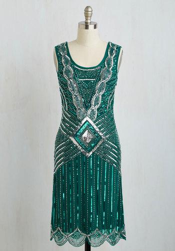 Frockandfril Cabaret Soiree Dress In Emerald
