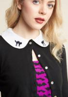 Modcloth Cropped Cardigan With Embroidered Peter Pan Collar