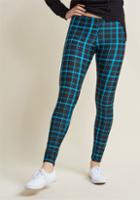 Modcloth Showgoing Places Plaid Leggings In S