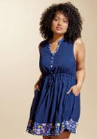 Modcloth Perfectly Personal Shirt Dress In Midnight Meadow In 1x