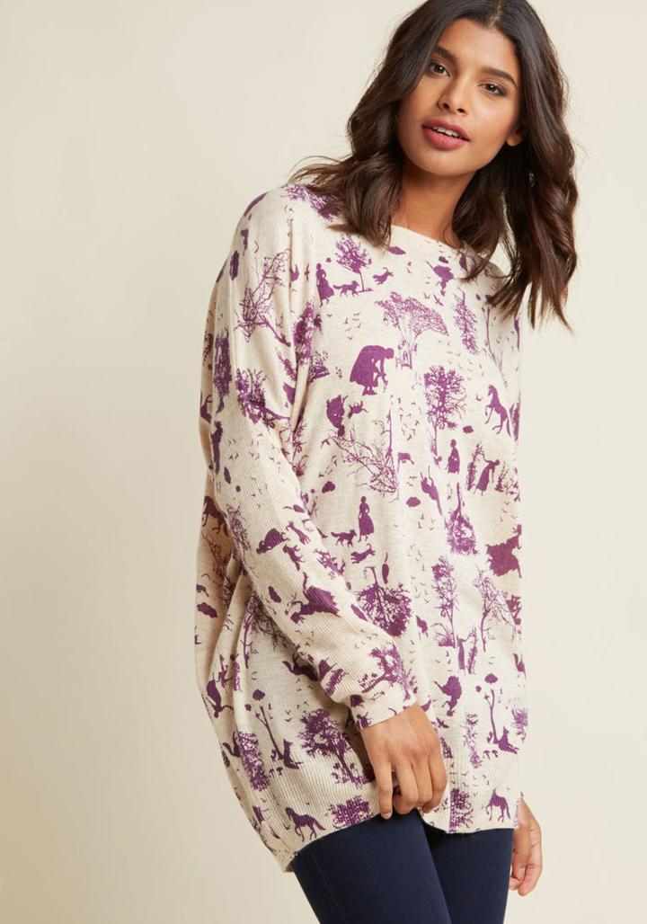 Modcloth Tunic Sweater With Dolman Sleeves In 1x/2x