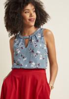 Modcloth Envisioned Aesthetic Sleeveless Top In Cats In 1x