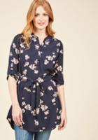 Modcloth Day For Night Floral Tunic In Navy In S