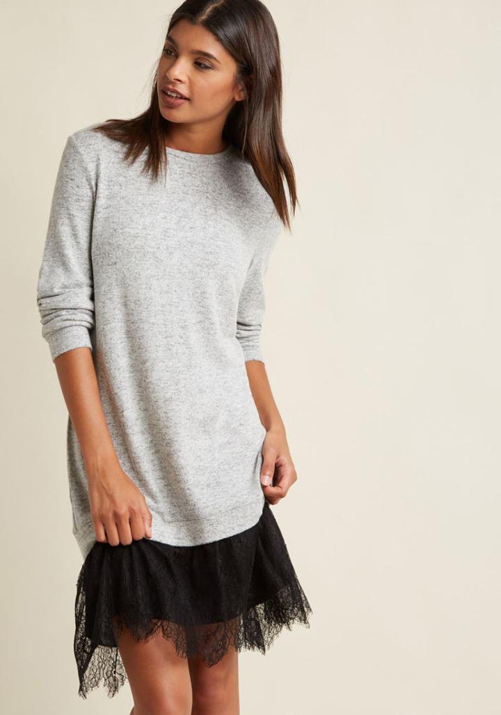 Modcloth Darling Dynamic Mini Sweater Dress In S