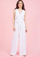Modcloth Eventful Elation Jumpsuit In White In Xl