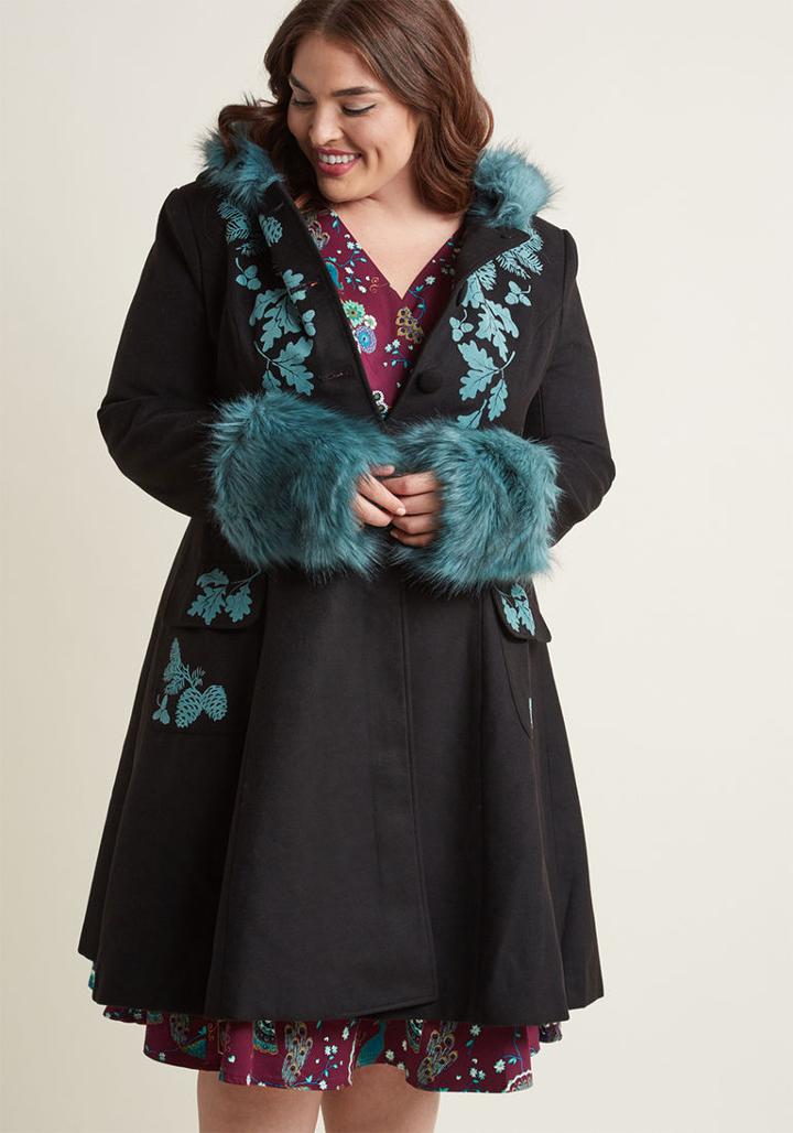 Hellbunny Hell Bunny Northern Glory Fit And Flare Coat In Xl