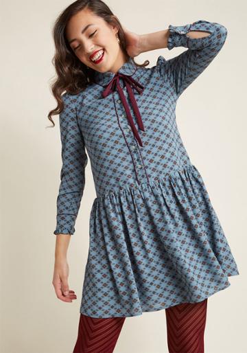 Misspatina Miss Patina Signature Smile Long Sleeve Dress In S