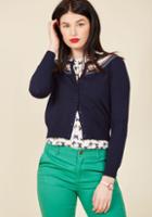 Modcloth A Touch Of Terrific Cardigan In Navy