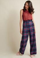Collectif Collectif Life's Work Wide Leg Pants In Plaid In L