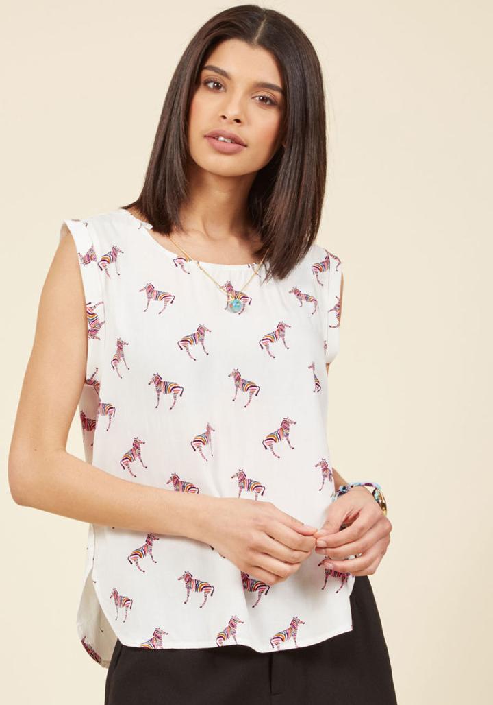  Outfit It To Memory Sleeveless Top In Zebras In M
