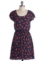 Peachlovecream Dino My Gosh Dress In Navy