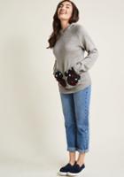 Modcloth Knit Hoodie With Mitten Pockets In Grey In Xl