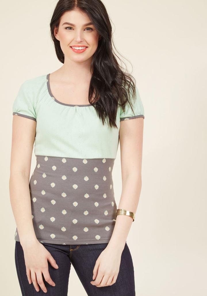 All For Pastoral Knit Top In L