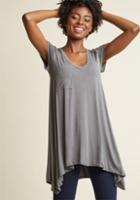 Modcloth A Crush On Casual Tunic In Grey In L