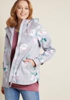 Joules Rainy Day Dreamer Waterproof Jacket In Grey Floral In 12