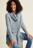 Modcloth Homecoming 'round The Mountain Sweater In Frost In Xl
