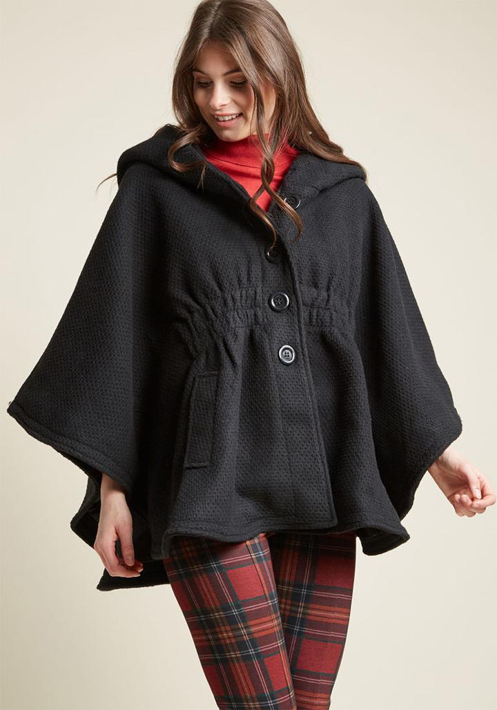 Stevemadden Hood If I Could Cape In Black In 1x
