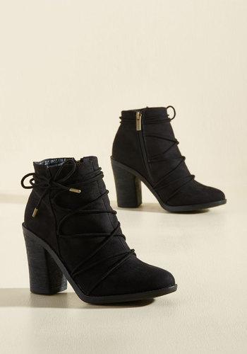  From Ties To Time Block Heel Bootie In 5.5