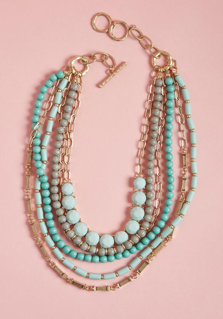 Modcloth Yes You Glam Necklace In Mint
