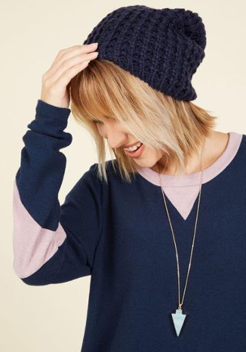 Modcloth Beignet Or Nay Hat In Navy