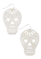 Modcloth Too Close To Skull Earrings In Silver