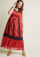 Modcloth Sleeveless Floral Maxi Dress With Lace In 1x