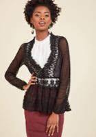  Delicate Diner Lace Jacket In Black In S