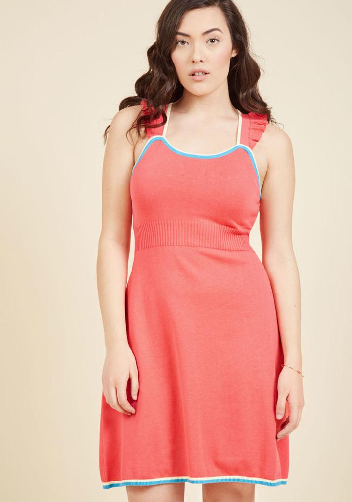 Modcloth Reason To Reminisce Knit Dress In Dahlia In 4x