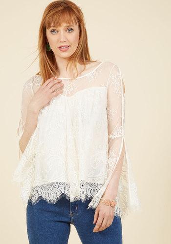 Free For High Tea Lace Top In L