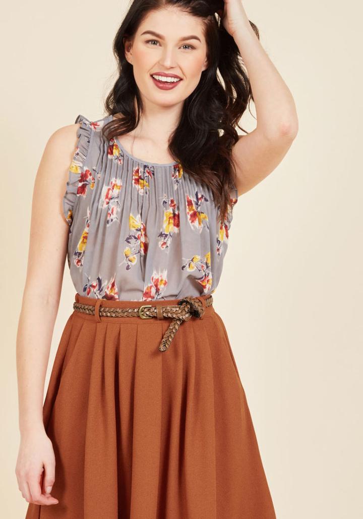 Carefree Coach Sleeveless Top In Smoke In 2x