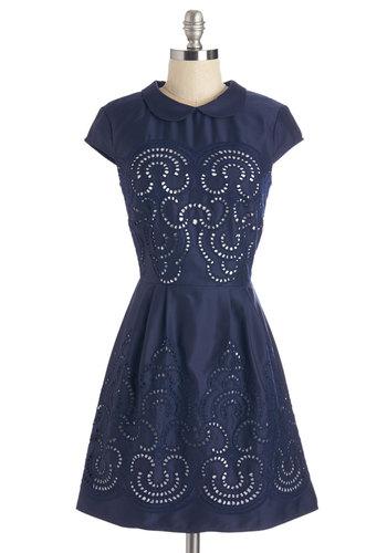 Chichi Swirls Unfurl Dress In Navy