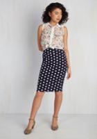 Modcloth All Work And Playful Skirt In Navy Dots In Xxl