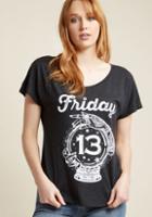 Modcloth Scheduled Superstition Graphic T-shirt In S