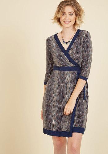  Statement Operating Procedure Wrap Dress In Navy In S