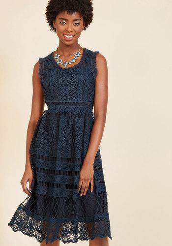  Esteemed Elegance A-line Dress In Navy In Xxs