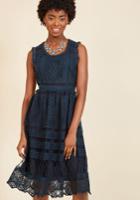  Esteemed Elegance A-line Dress In Navy In Xxs