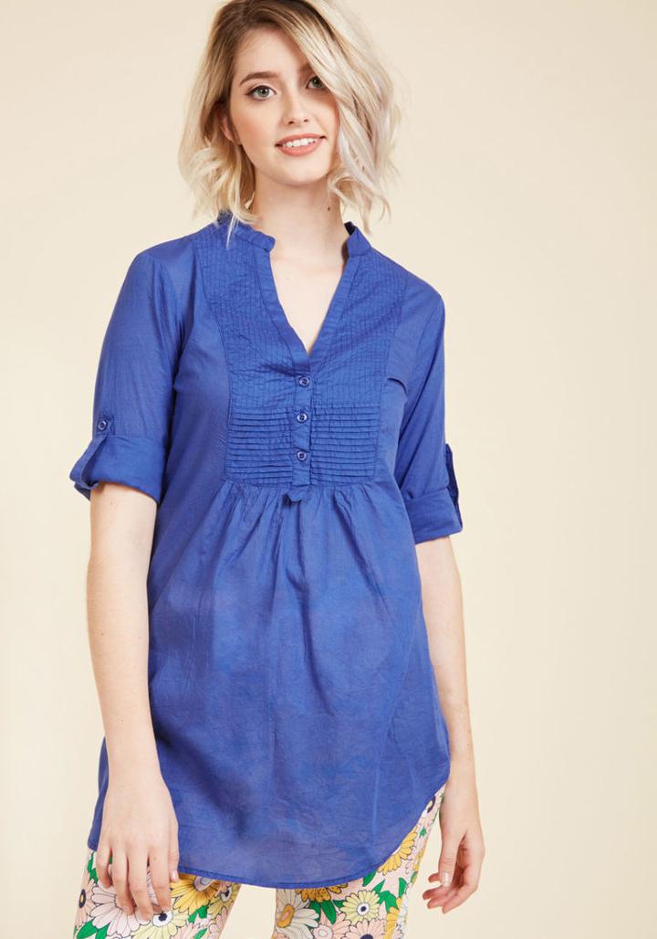 Modcloth Back Road Ramble Tunic In Blue