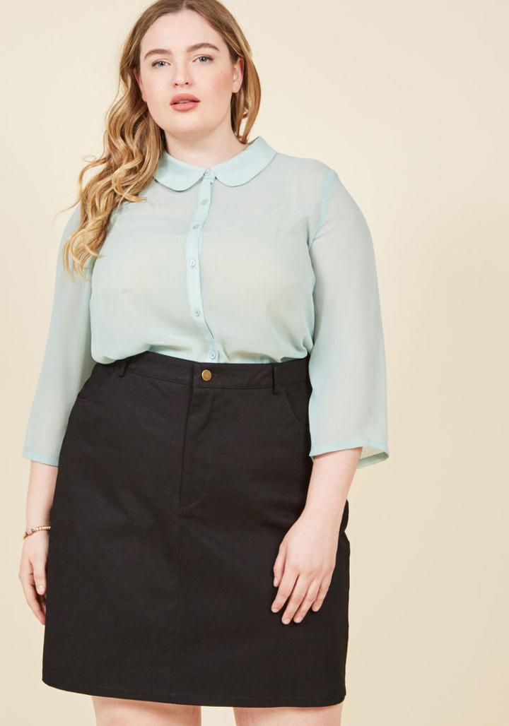 Modcloth Ready And Rarin' Mini Skirt In Black In 2x