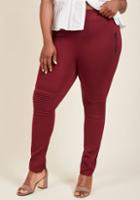Modcloth My Life's Moto Ponte Pants In Maroon - 1x-3x In 2x