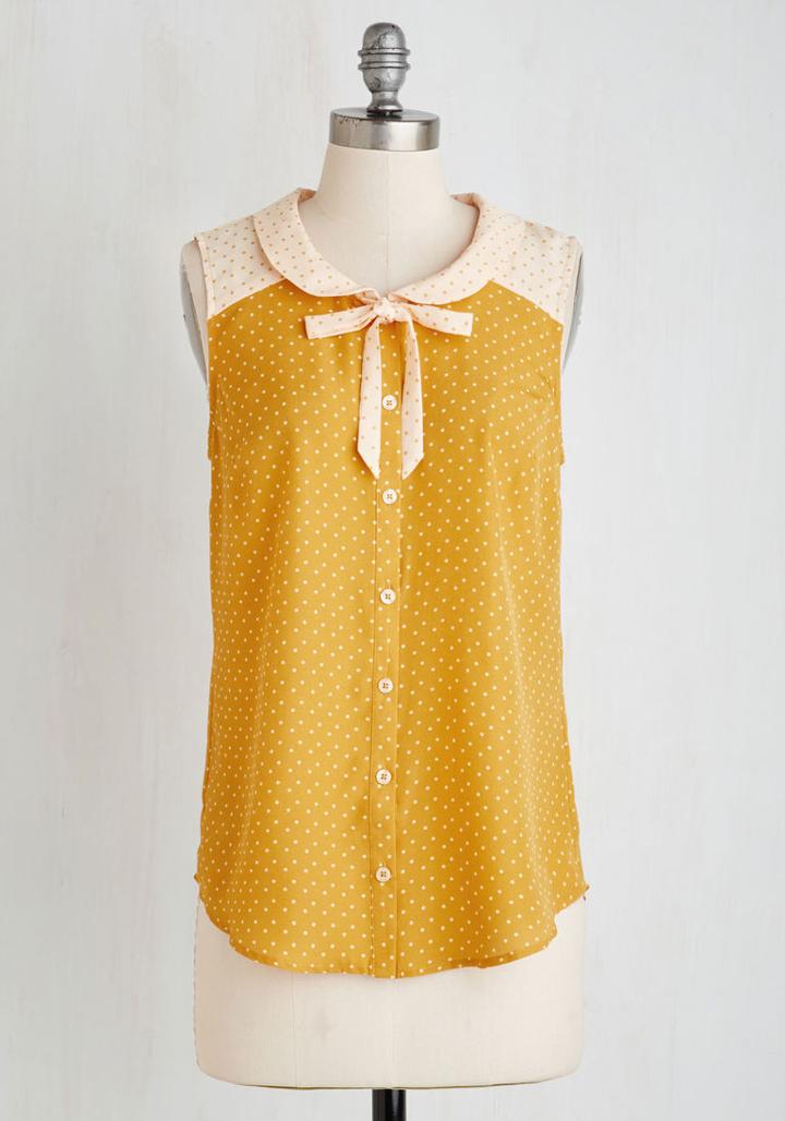 Modcloth Fashionably Elate Top In Goldenrod In L