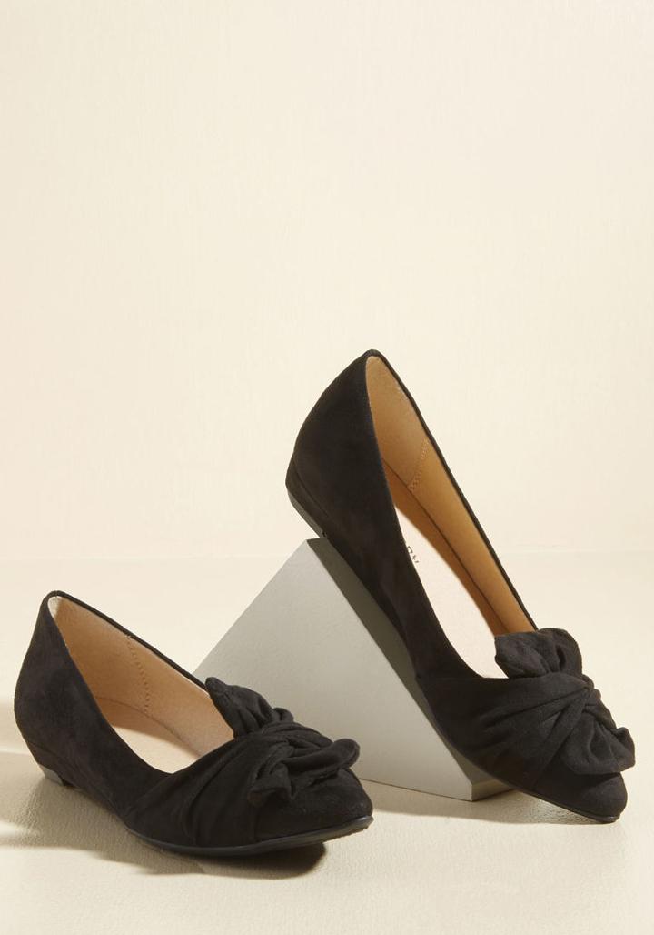 Modcloth Work To Wow Sliver Wedge In Black In 11