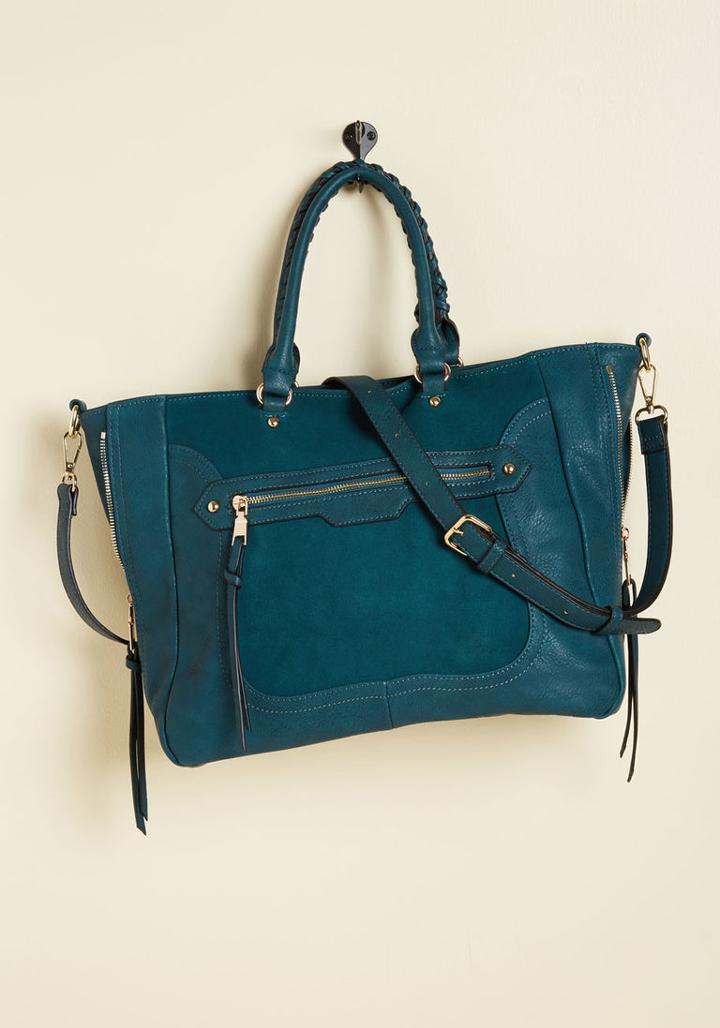 Modcloth Tasks All Over Town Bag In Teal