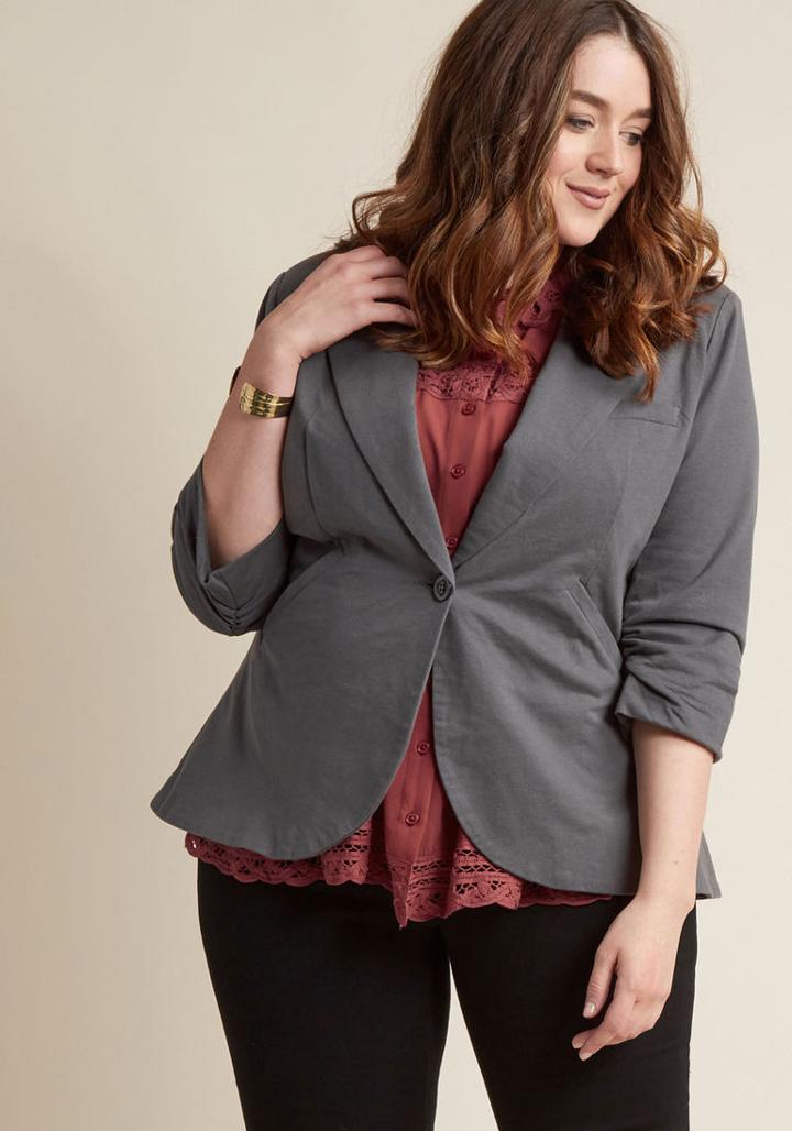 Modcloth Fine And Sandy Blazer In Stone In S